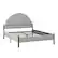 Angle. Walker Edison - Modern Upholstered Curved-Headboard Queen Bedframe - Grey.