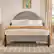 Alt View 11. Walker Edison - Modern Upholstered Curved-Headboard Queen Bedframe - Grey.