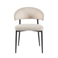 Walker Edison - Modern Curved Back Upholstered Dining Chair (2-Piece Set) - Ivory - Angle_Zoom