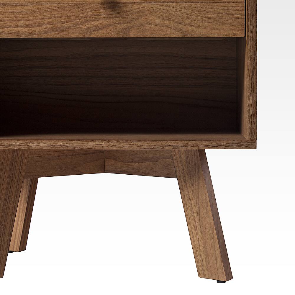 Alt View 14. Walker Edison - Mid-Century Modern 1-Drawer Angle-Leg Nightstand - Mocha.