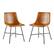 Front. Walker Edison - Dining Chair with Metal X Base (2-PIece Set) - Whiskey Brown.