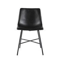 Walker Edison - Dining Chair with Metal X Base (2-Piece Set) - Black - Angle_Zoom