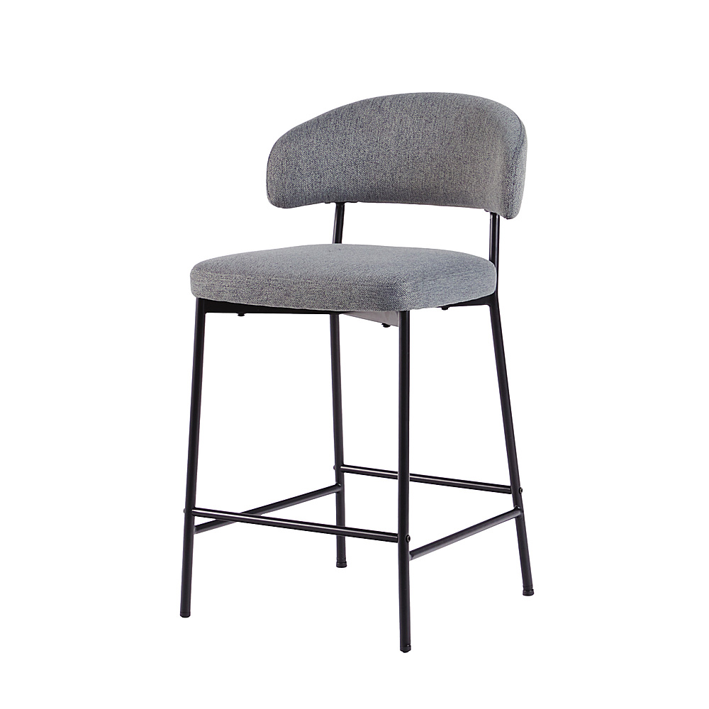Walker Edison Modern Curved Back Counter Stool (2-Piece Set) Charcoal ...
