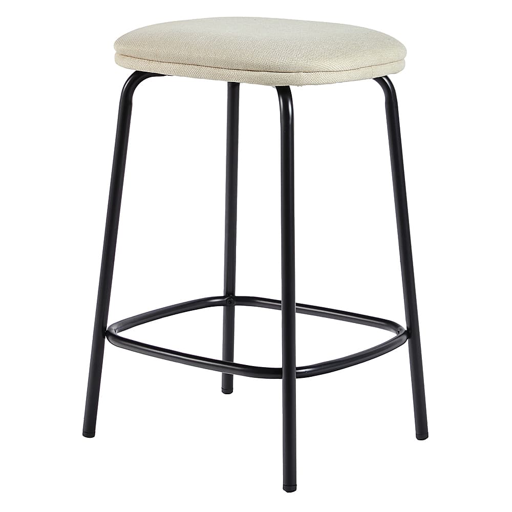 Best Buy: Walker Edison Modern Upholstered Seat Counter Stool (2-Piece ...