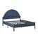 Angle. Walker Edison - Modern Upholstered Curved-Headboard Queen Bedframe - Blue.