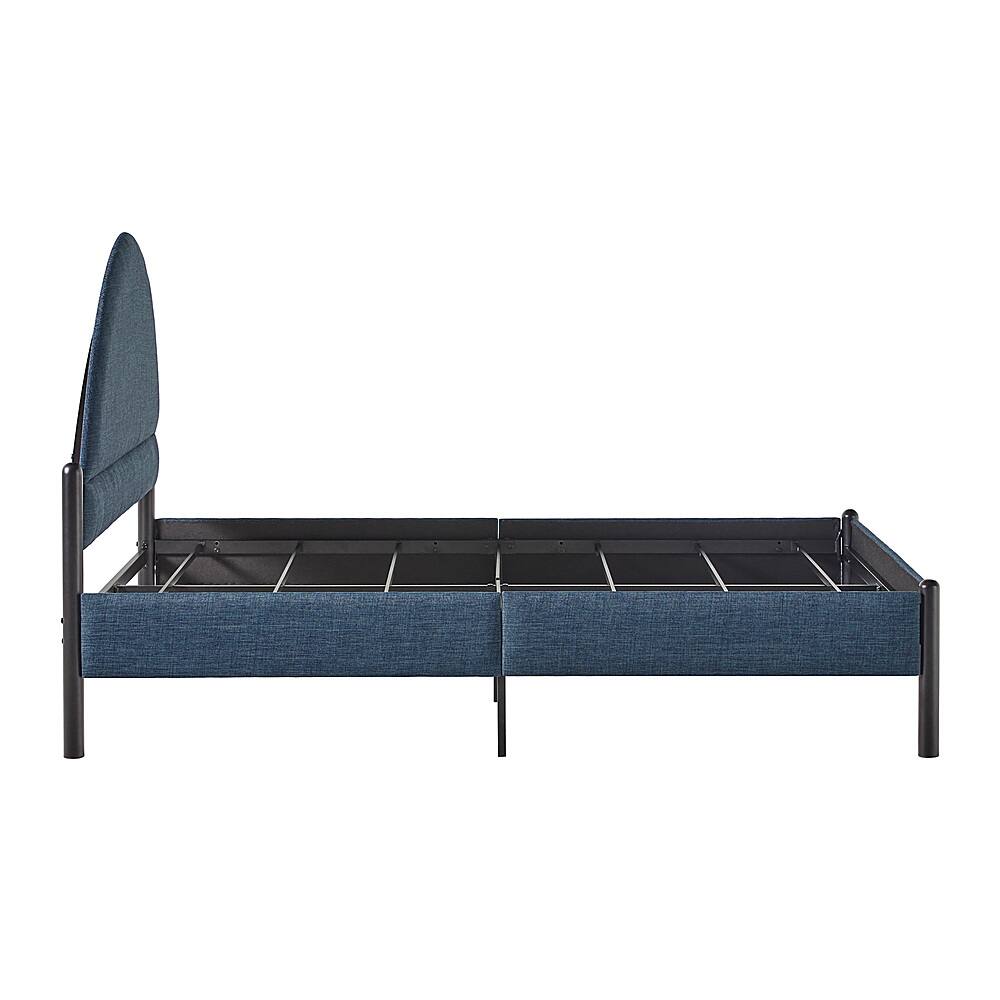 Alt View Zoom 31. Walker Edison - Modern Upholstered Curved-Headboard Queen Bedframe - Blue.