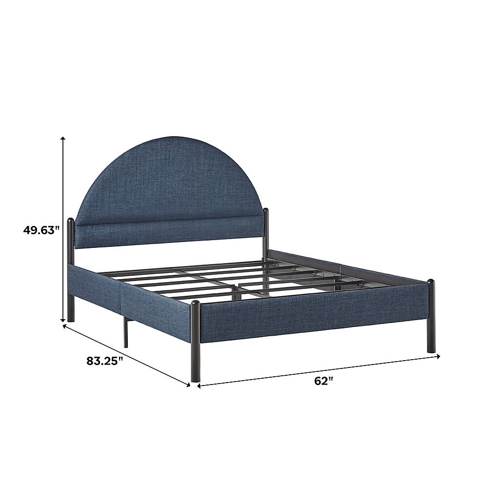 The text on the image reads "49.63" 83.25" 62". This indicates the dimensions of the bed frame, which is 49.63 inches in length, 83.25 inches in width, and 62 inches in height.