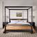 Alt View 11. Walker Edison - Minimalist Solid Wood Canopy King Bedframe - Black.