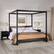 Alt View 12. Walker Edison - Minimalist Solid Wood Canopy King Bedframe - Black.