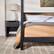 Alt View 19. Walker Edison - Minimalist Solid Wood Canopy King Bedframe - Black.