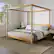 Alt View 12. Walker Edison - Minimalist Solid Wood Canopy King Bedframe - Natural Pine.