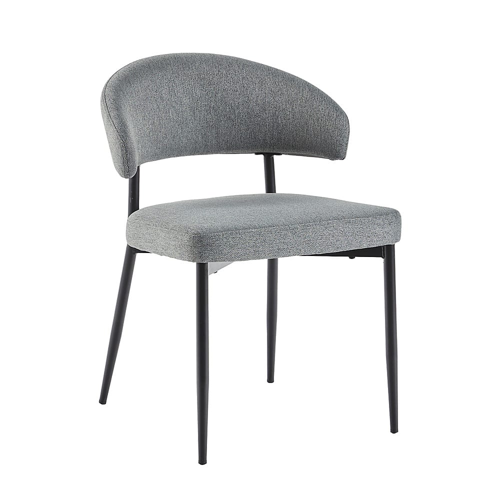 Angle View: Walker Edison - Modern Curved Back Upholstered Dining Chair (2-Piece Set) - Charcoal