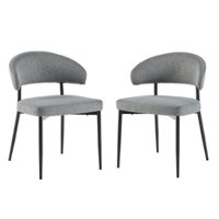 Walker Edison - Modern Curved Back Upholstered Dining Chair (2-Piece Set) - Charcoal - Front_Zoom