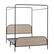 Angle. Walker Edison - Modern Metal and Wood Canopy Queen Bedframe - Smoked Oak.