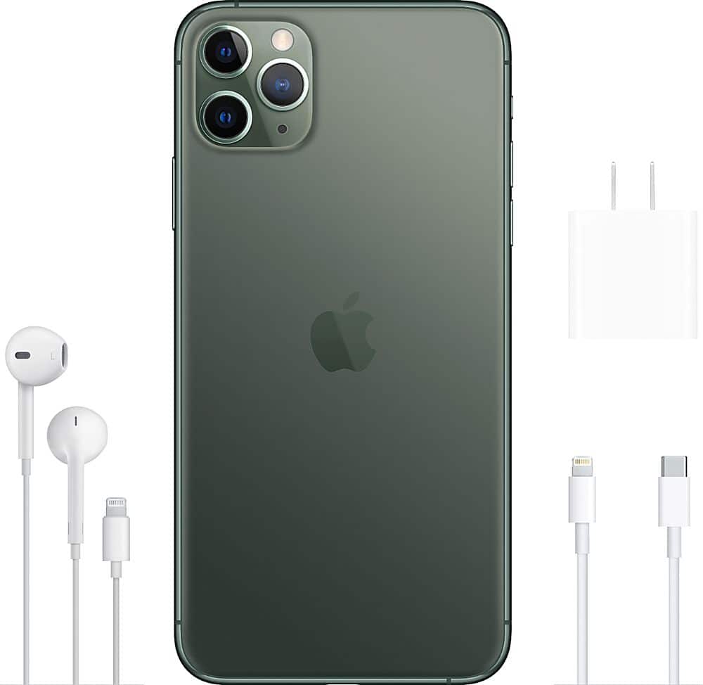 Alt View 15. Apple - Geek Squad Certified Refurbished iPhone 11 Pro with 64GB Memory Cell Phone (Unlocked) - Midnight Green.