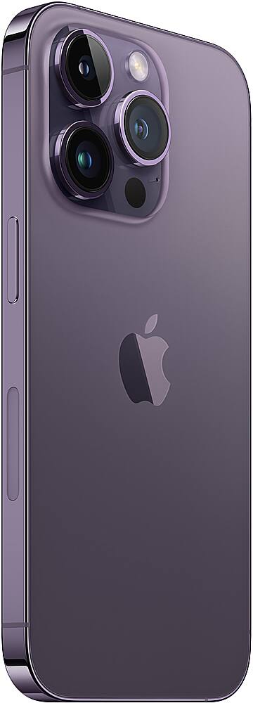 Left. Apple - Geek Squad Certified Refurbished iPhone 14 Pro 128GB - Deep Purple.