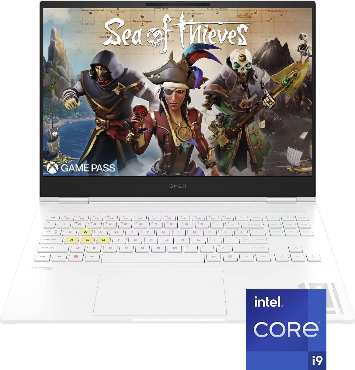 The text on the image reads: "Sea of Thieves Game Pass Omen Core i9".