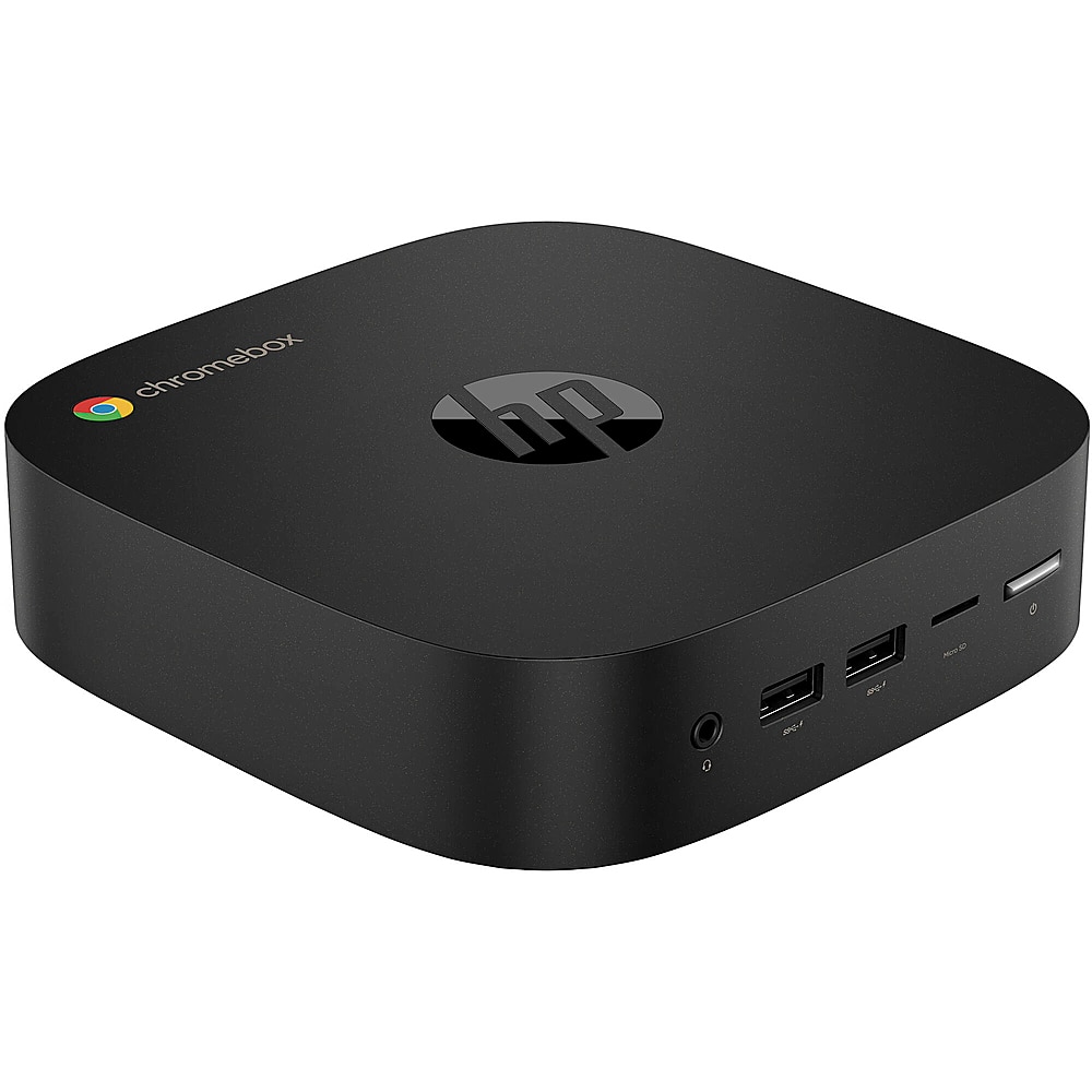 Angle View: HP - G4 Mini Chromebox - Intel Celeron - 4GB Memory - 64GB Emmc - Black