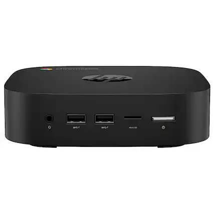 Front. HP - G4 Mini Chromebox - Intel Celeron - 4GB Memory - 64GB Emmc - Black.