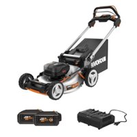 WORX - Nitro 40V Cordless Self-Propelled Lawn Mower (2 x 5.0 Ah Batteries and 1 x Charger) - Black - Front_Zoom
