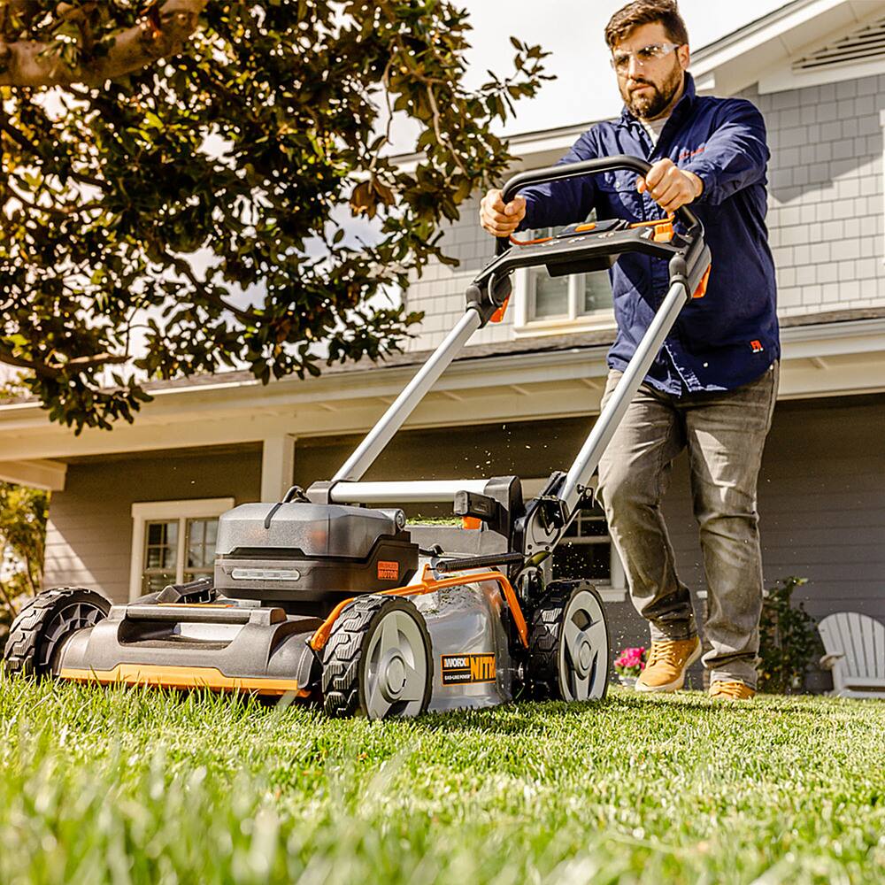 WORX Nitro 40V Cordless Self Propelled Lawn Mower 2 x 5.0 Ah