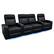 Angle. Valencia Theater Seating - Valencia Piacenza Row of 4 Loveseat Center Premium Top Grain Grade 9000 Leather Home Theater Seating - Black.