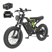 Greenworks - 80V 20" Venture Series Fat Tire Utility EBike w/ 22mi Max Op. Rang & 20mph Max Speed w/4.0 Ah Battery and Charger - Black - Front_Zoom