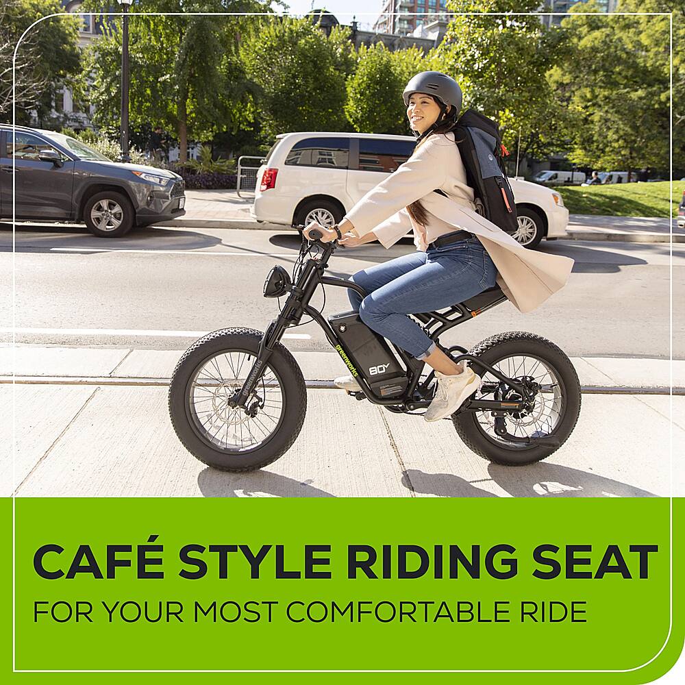 Alt View 14. Greenworks - 80V 20" Venture Series Fat Tire Utility EBike w/ 22mi Max Op. Rang & 20mph Max Speed w/4.0 Ah Battery and Charger - Black.