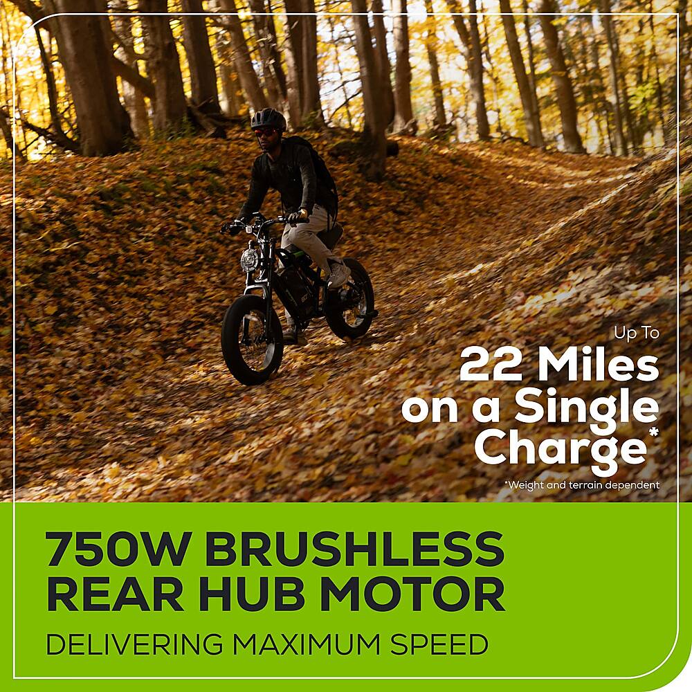 Alt View 16. Greenworks - 80V 20" Venture Series Fat Tire Utility EBike w/ 22mi Max Op. Rang & 20mph Max Speed w/4.0 Ah Battery and Charger - Black.