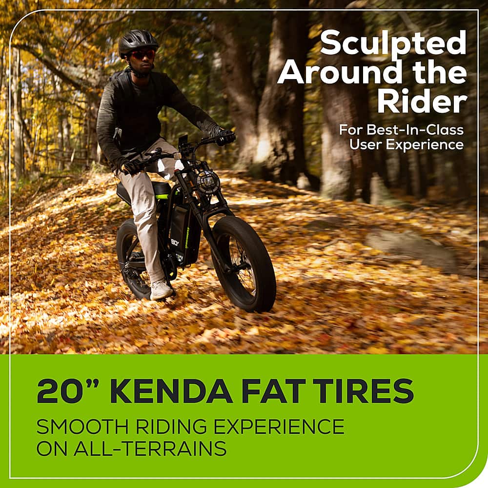 Alt View 17. Greenworks - 80V 20" Venture Series Fat Tire Utility EBike w/ 22mi Max Op. Rang & 20mph Max Speed w/4.0 Ah Battery and Charger - Black.