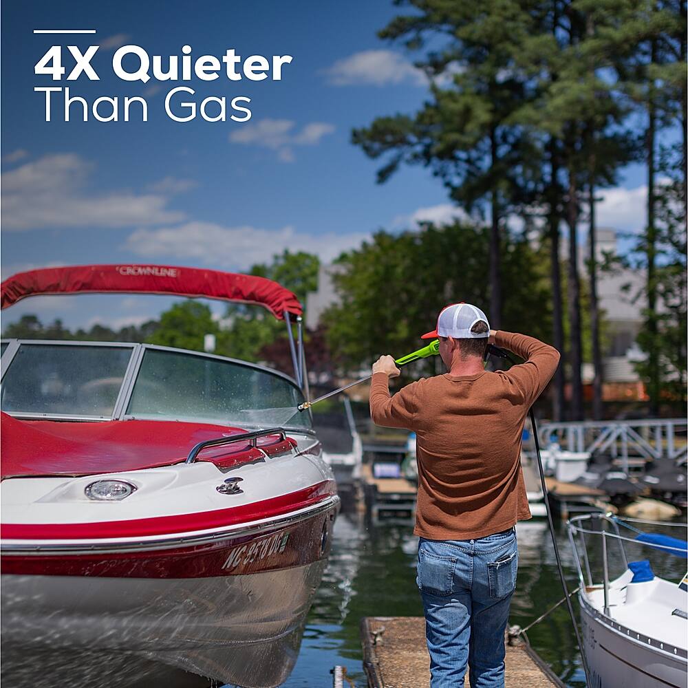 Alt View 14. Greenworks - Greenworks 80V 3000 PSI Pressure Washer with Two (2) 4.0Ah Batteries & Dual-Port Rapid Charger - Black.