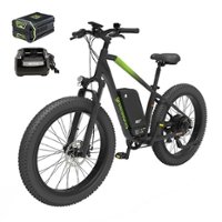 Greenworks - 80V 26" Venture Series Fat Tire Mountain EBike w/ 22mi. Max Op. Range & 20mph Max Speed w/ 4.0Ah Battery & Charger - Black - Front_Zoom