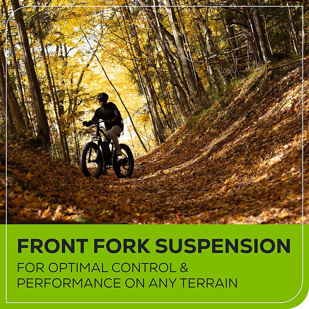 Alt View 18. Greenworks - 80V 26" Venture Series Fat Tire Mountain EBike w/ 22mi. Max Op. Range & 20mph Max Speed w/ 4.0Ah Battery & Charger - Black.