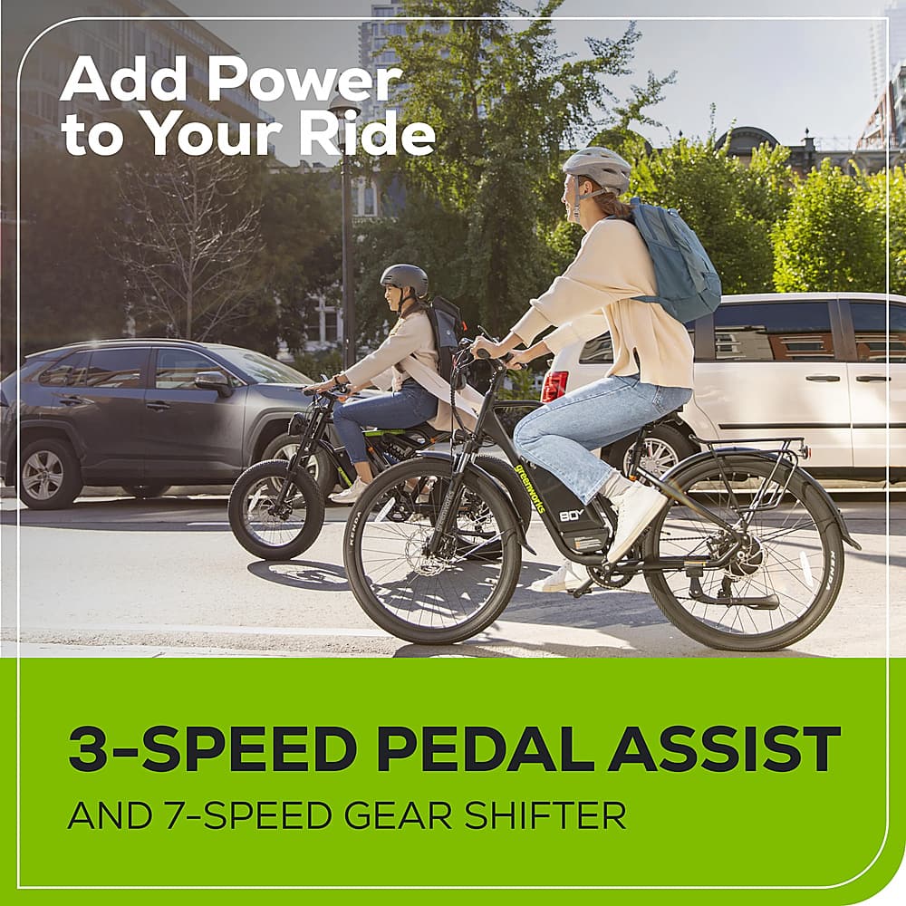 Alt View 13. Greenworks - 80V 27.5" Venture Series Commuter EBike w/ 22mi. Max Op. Range & 22mph Max Speed (Battery & Charger not included) - Black.