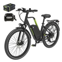 Greenworks - 80V 27.5" Venture Series Commuter EBike w/ 22mi. Max Op. Range & 22mph Max Speed w/ 4.0Ah Battery & Charger - Black - Front_Zoom