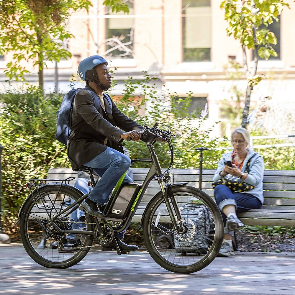 Alt View 31. Greenworks - 80V 27.5" Venture Series Commuter EBike w/ 22mi. Max Op. Range & 22mph Max Speed w/ 4.0Ah Battery & Charger - Black.