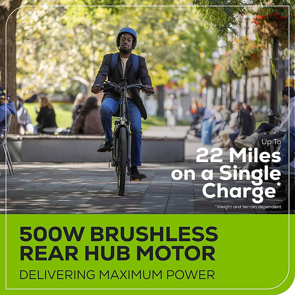 Alt View 20. Greenworks - 80V 27.5" Venture Series Commuter EBike w/ 22mi. Max Op. Range & 22mph Max Speed w/ 4.0Ah Battery & Charger - Black.