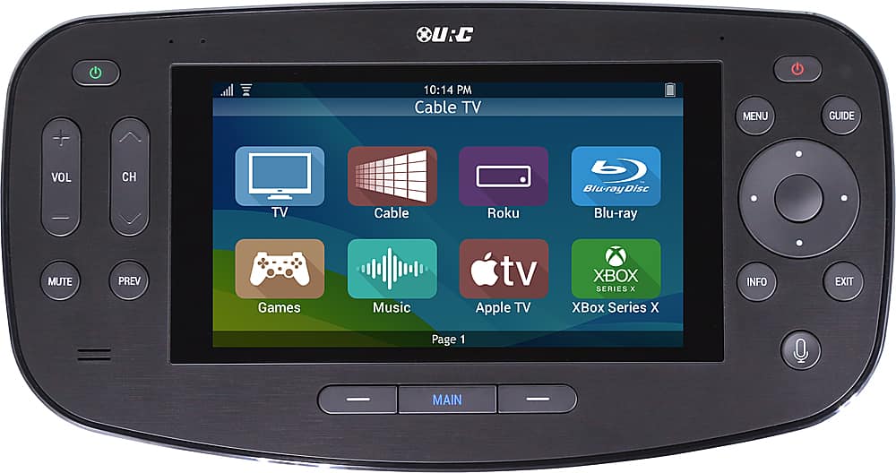 Universal Remote Control - Touch Screen Handheld Remote with Microphone - Black - Front_Zoom