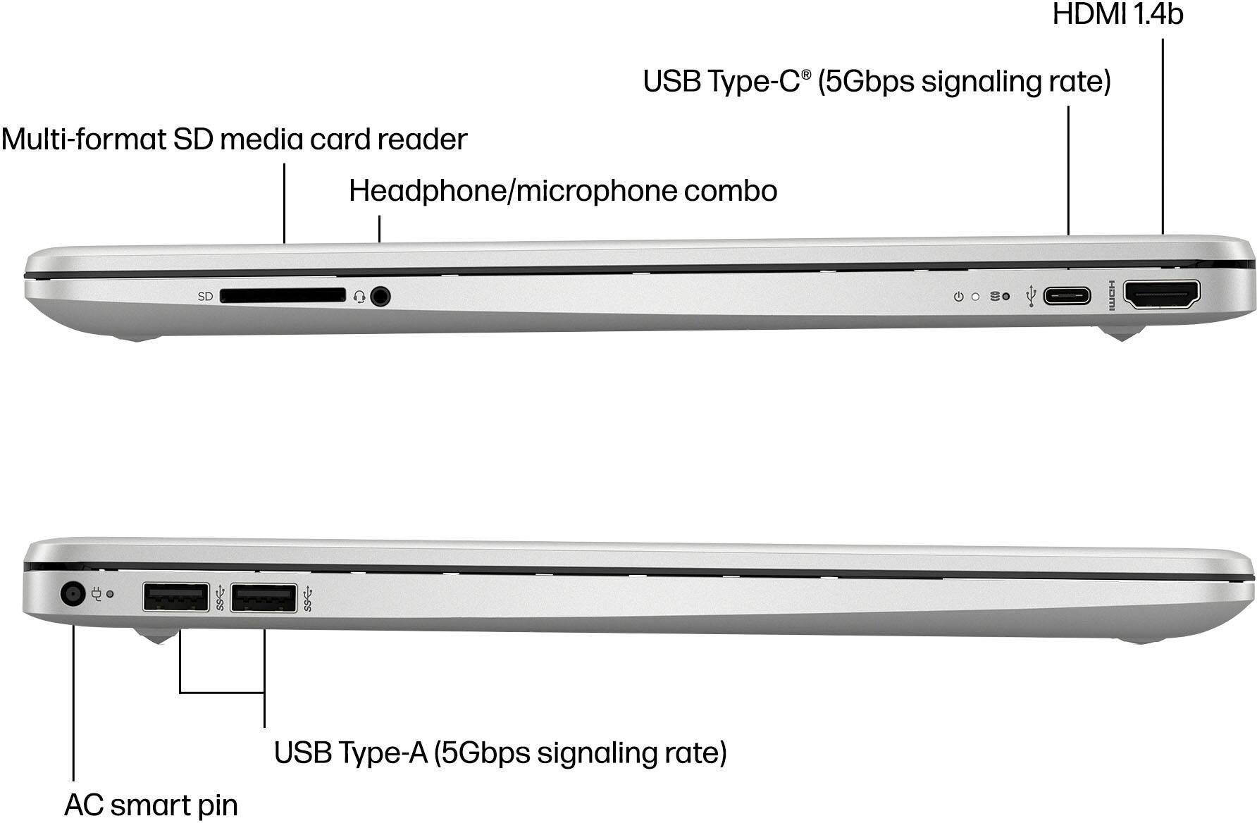 Alt View 10. HP - 15.6" Touch-Screen Laptop - Intel Core i3 - 8GB Memory - 128GB SSD - Natural Silver.
