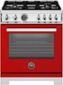 Bertazzoni - 30" Professional Series range - Electric self clean oven - 4 brass burners - Red