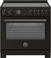 Bertazzoni - 36" Professional Series range - Electric self clean oven - 5 induction zones - Carbonio - Front_Zoom