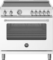 Bertazzoni - 36" Master Series range - Electric oven - 5 induction zones - Matte White - Front_Zoom