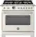 Front. Bertazzoni - 36" Heritage Series range - Dual Fuel self clean oven - 6 brass burners - Ivory.