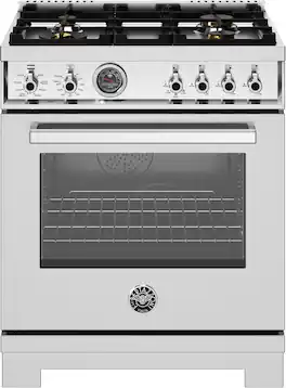 Bertazzoni - 30" Professional Series range - Electric self clean oven - 4 brass burners - Stainless Steel