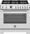 Bertazzoni - 36" Professional Series range - Gas oven - 6 brass burners - Stainless Steel