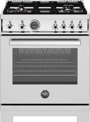 Bertazzoni - 30" Professional Series range - Gas oven - 4 brass burners - Stainless Steel - Front_Zoom