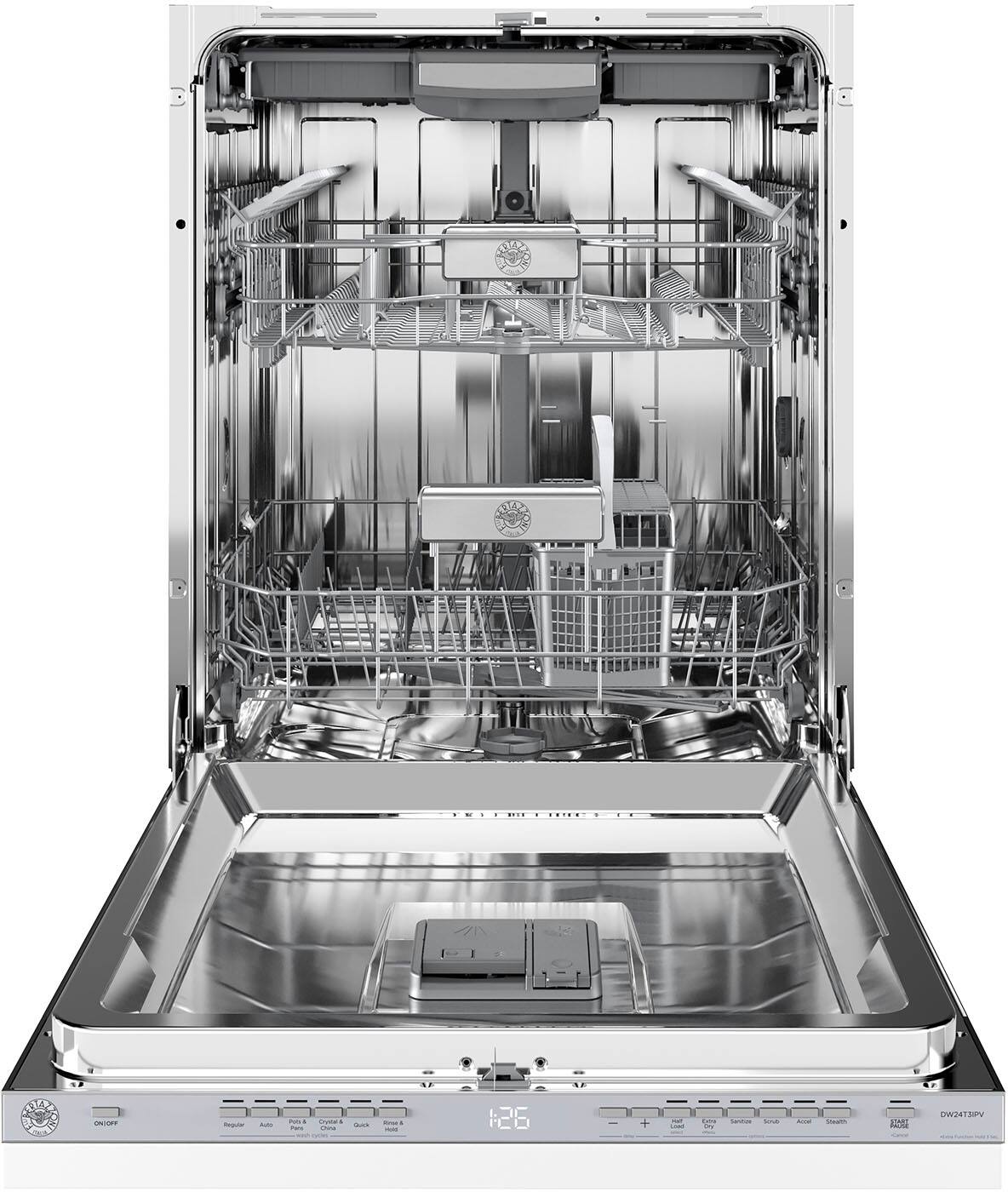 Front. Bertazzoni - 24” Dishwasher, Panel Ready, Tall Tub.