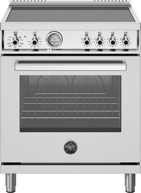 Front. Bertazzoni - 30" Professional Series range - Electric oven - 4 induction zones - Stainless Steel.