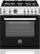 Front. Bertazzoni - 30" Professional Series range - Electric self clean oven - 4 brass burners - Black.