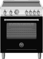 Bertazzoni - 30" Master Series range - Electric oven - 4 induction zones - Matte Black - Front_Zoom